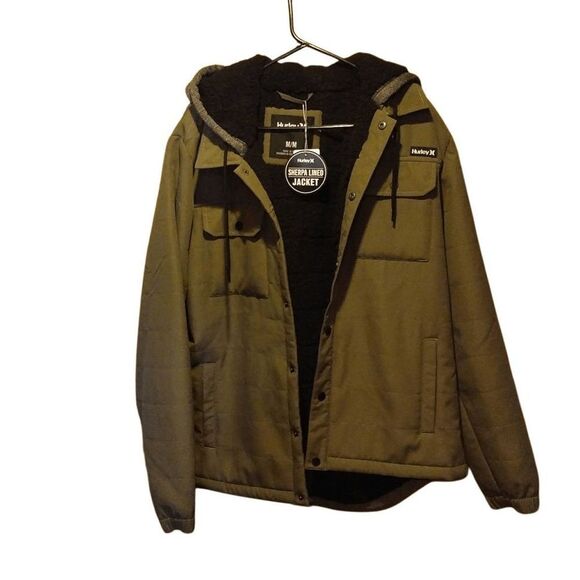 NWT Hurley Sherpa Lined Jacket With Hoodie Medium - Picture 9 of 10